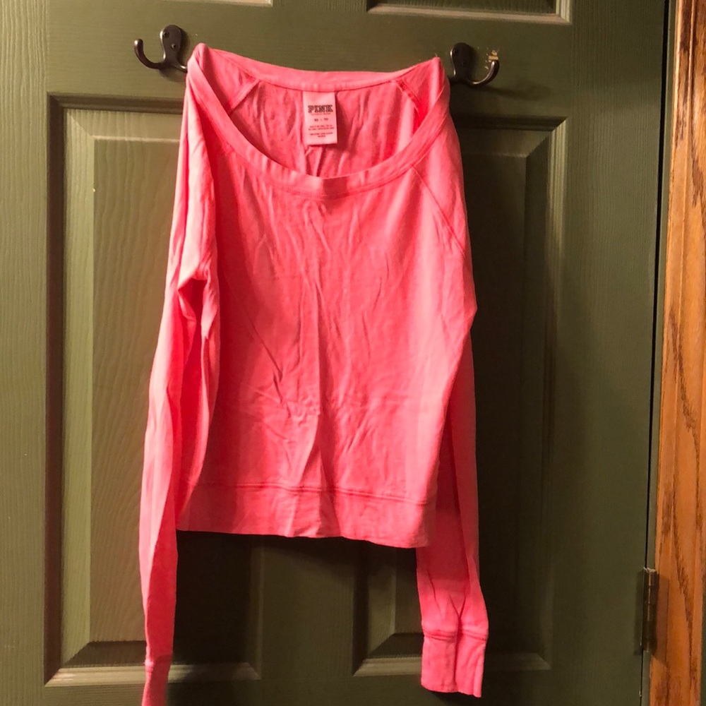 Pink Victoria Secret long sleeve crop XS